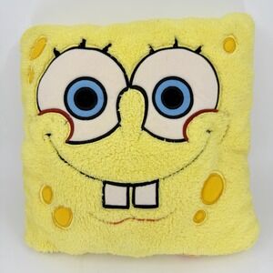 Vintage SpongeBob Squarepants Pillow Plush 2004 Viacom Square Face RARE